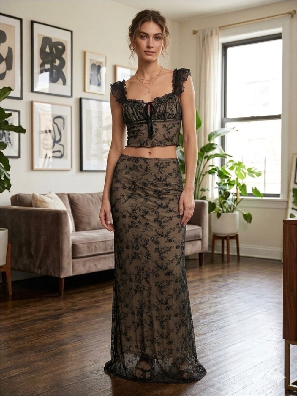 Fairy Grunge Lace Corset Style Cap Sleeve Cropped Fairy Floral Tie Front Top 4